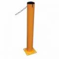 Steel Pipe Bollard With Chain Slots 5-1/2" (Removable Bolt-On St